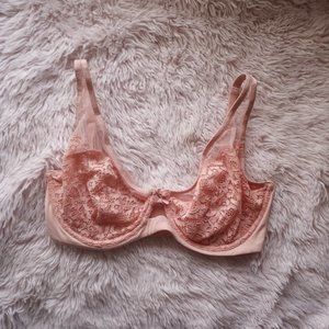 Victoria's Secret Pink Lace Unlined Demi Bra